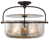 Aged Iron & Mercury Glass | Lorford Medium Semi-Flush Lantern | Valley Ridge Furniture
