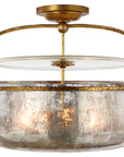 Gilded Iron & Mercury Glass | Lorford Medium Semi-Flush Lantern | Valley Ridge Furniture