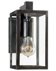 Aged Iron & Clear Glass | Fresno Framed Short Sconce | Valley Ridge Furniture