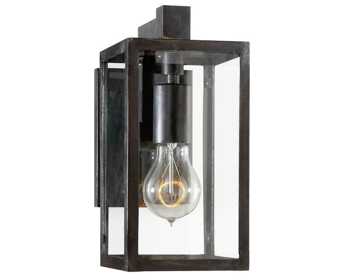 Aged Iron & Clear Glass | Fresno Framed Short Sconce | Valley Ridge Furniture
