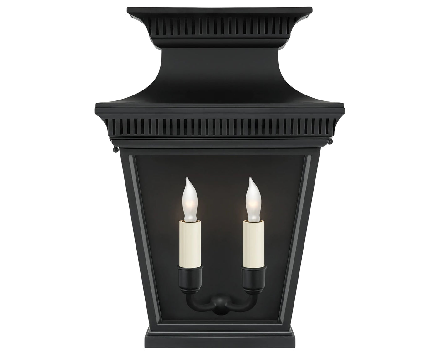 Matte Black & Clear Glass | Elsinore Medium 3/4 Wall Lantern | Valley Ridge Furniture