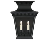 Matte Black & Clear Glass | Elsinore Medium 3/4 Wall Lantern | Valley Ridge Furniture