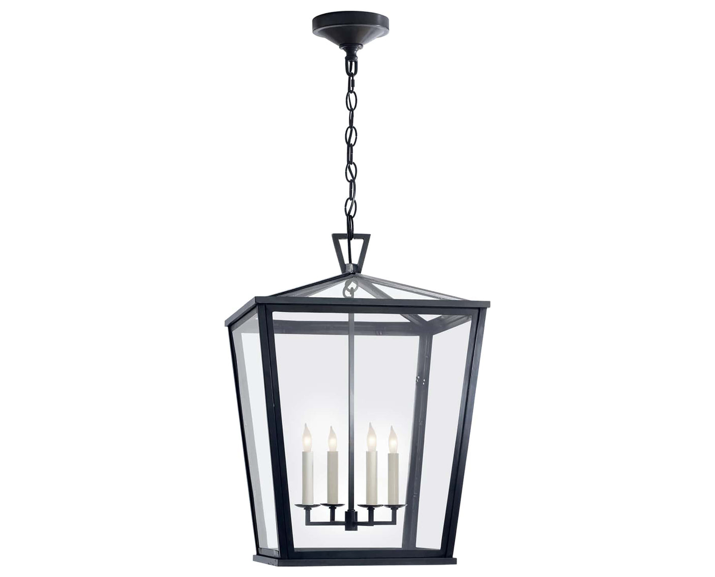 Bronze & Clear Glass | Darlana Medium Hanging Lantern | Valley Ridge Furniture