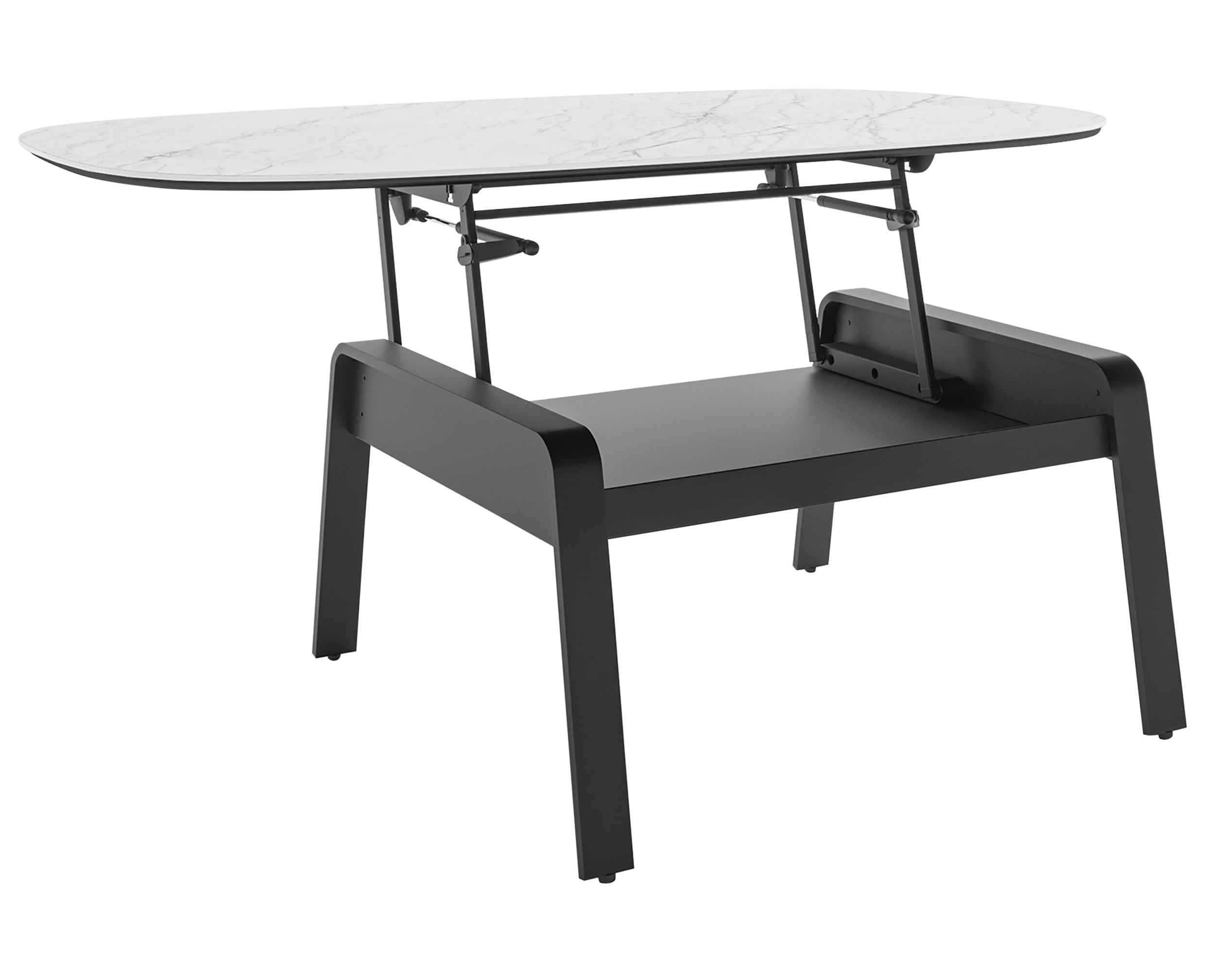 Cirrus White Porcelain &amp; Black Steel | BDI Cloud 9 Lift Coffee Table | Valley Ridge Furniture