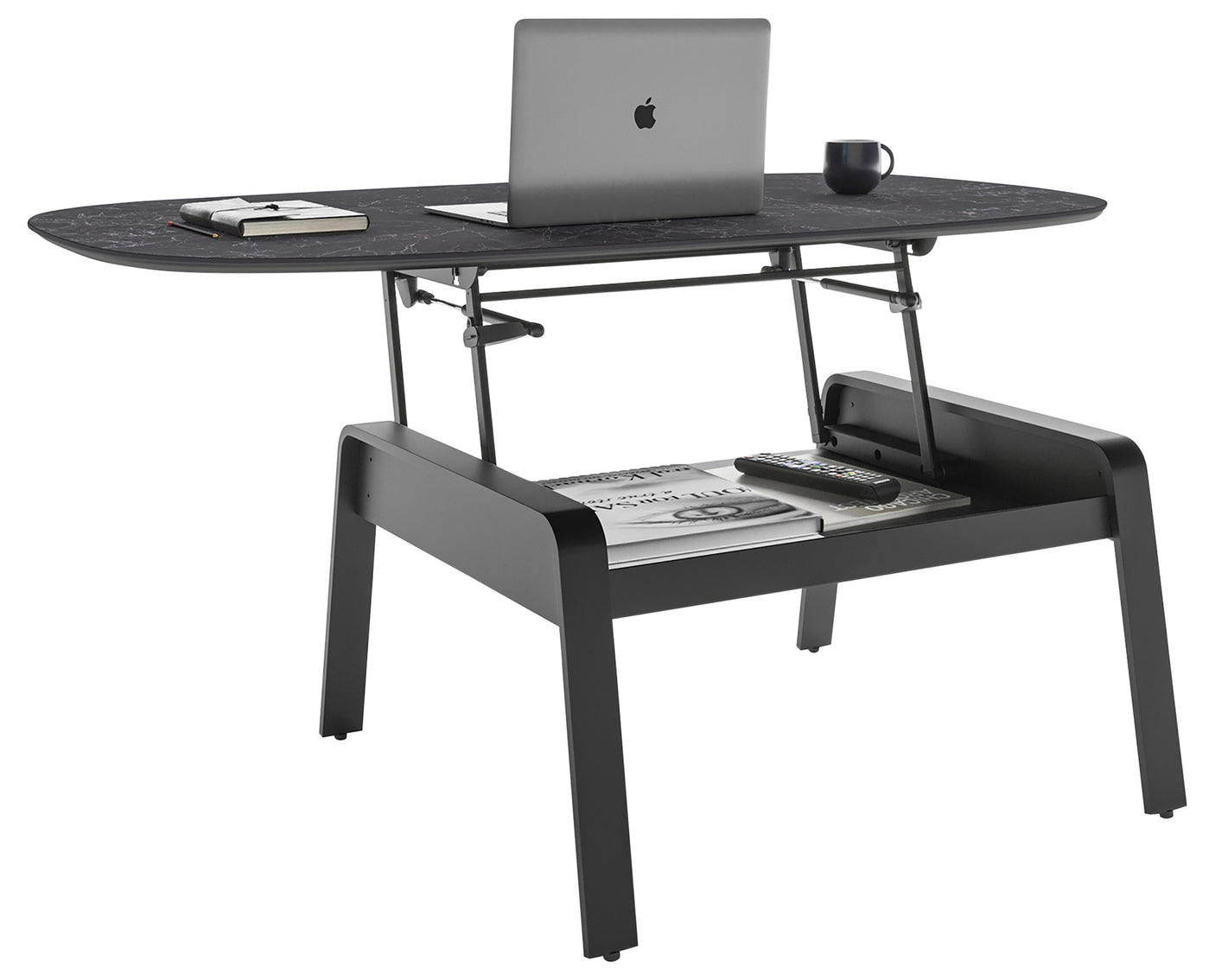 Nimbus Black Porcelain & Black Steel | BDI Cloud 9 Lift Coffee Table | Valley Ridge Furniture