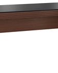 Chocolate Stained Walnut & Chocolate Walnut Veneer with Black Satin-Etched Glass & Black Steel | BDI Corridor Desk | Valley Ridge Furniture