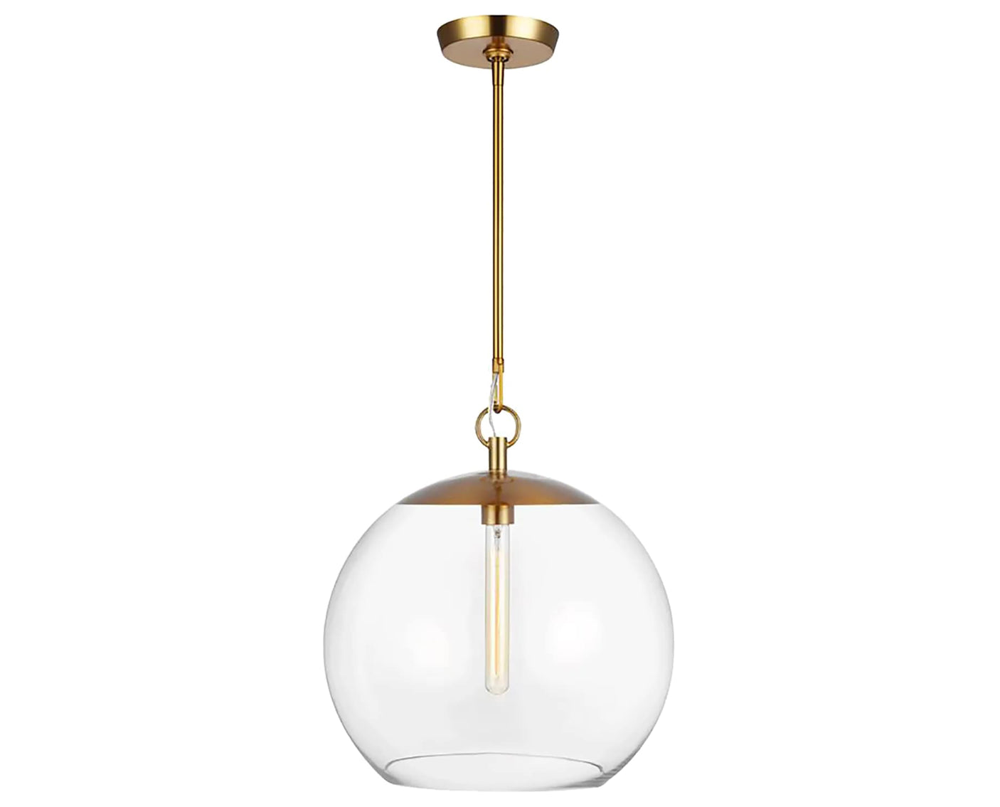 Burnished Brass & Clear Glass | Atlantic Round Pendant | Valley Ridge Furniture