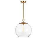 Burnished Brass & Clear Glass | Atlantic Round Pendant | Valley Ridge Furniture