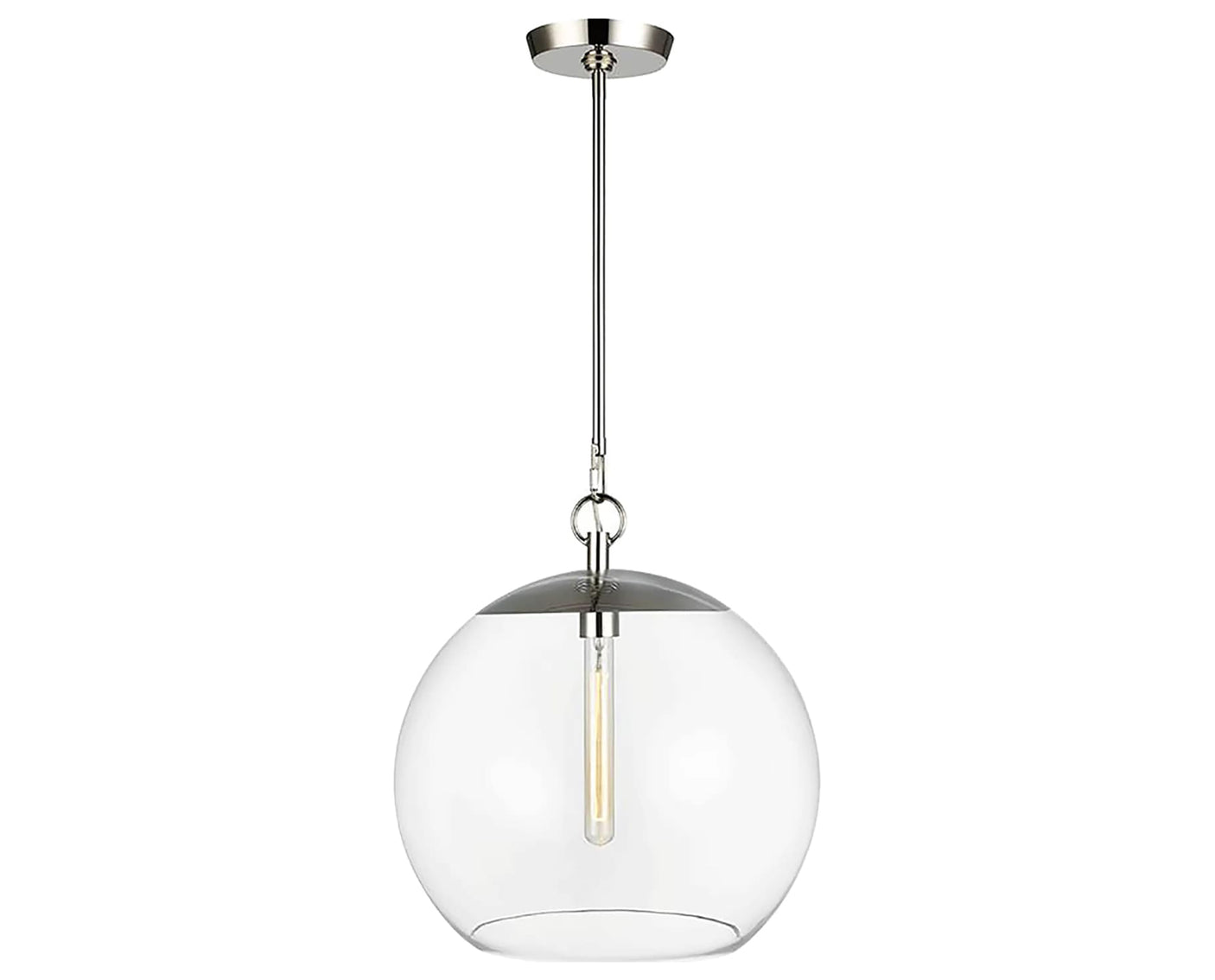 Polished Nickel & Clear Glass | Atlantic Round Pendant | Valley Ridge Furniture