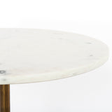 Polished White Marble with Raw Brass | Helen End Table | Valley Ridge Furniture