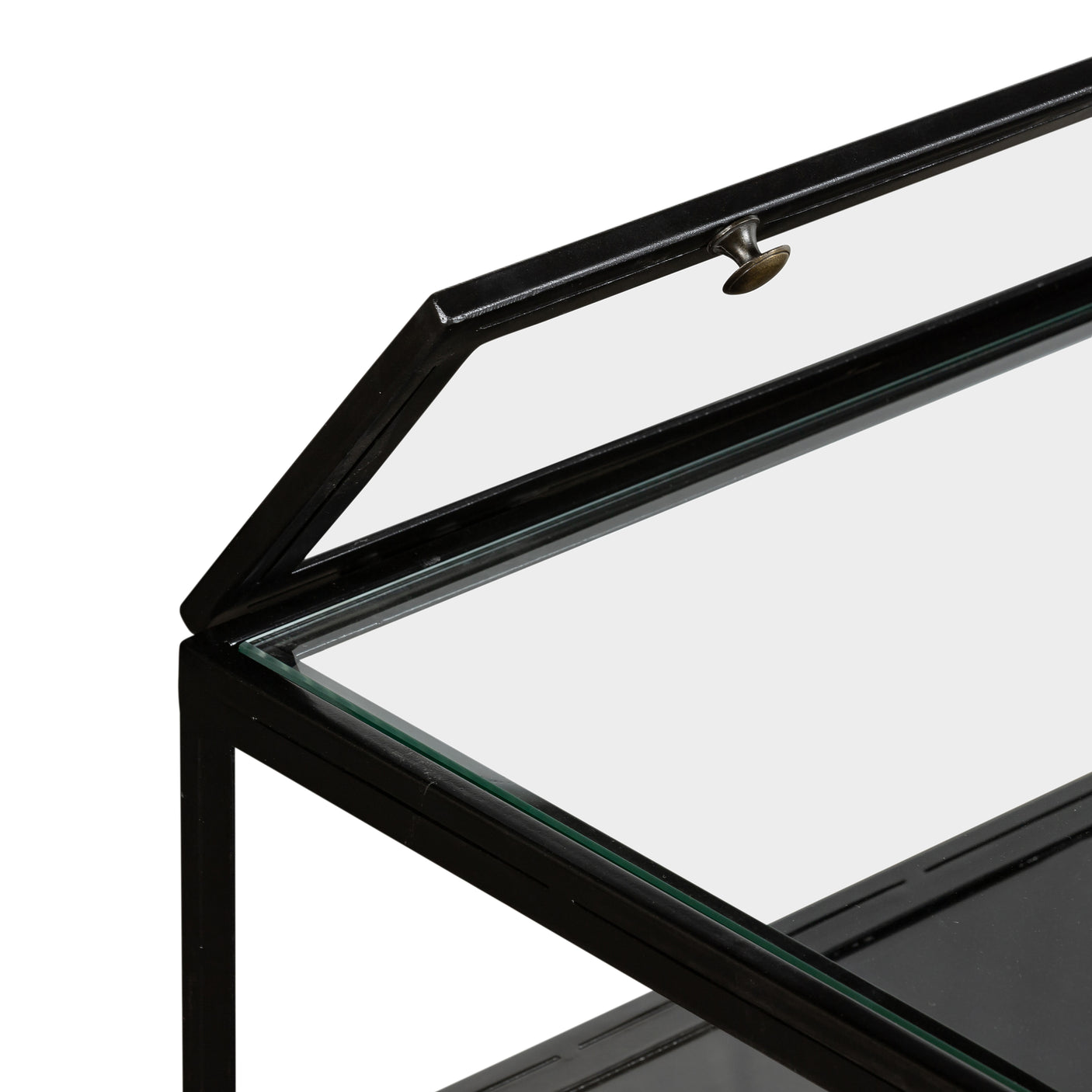 Black Iron with Tempered Glass | Shadow Box Coffee Table | Valley Ridge Furniture