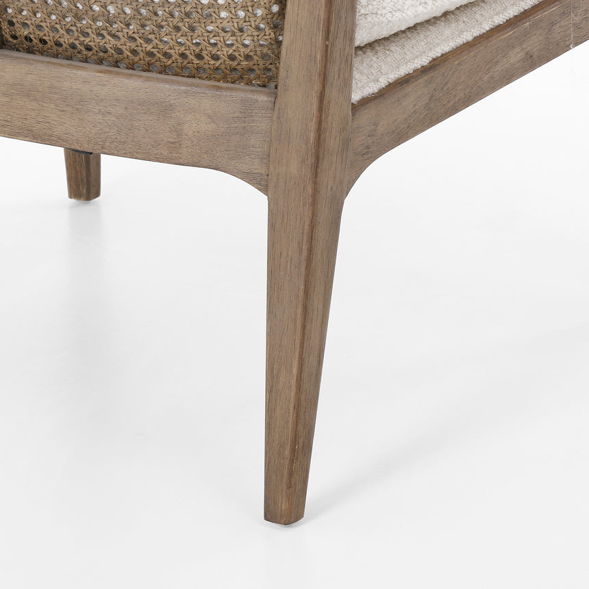 Knoll Natural Fabric with Distressed Natural Parawood | Alexandria Accent Chair | Valley Ridge Furniture