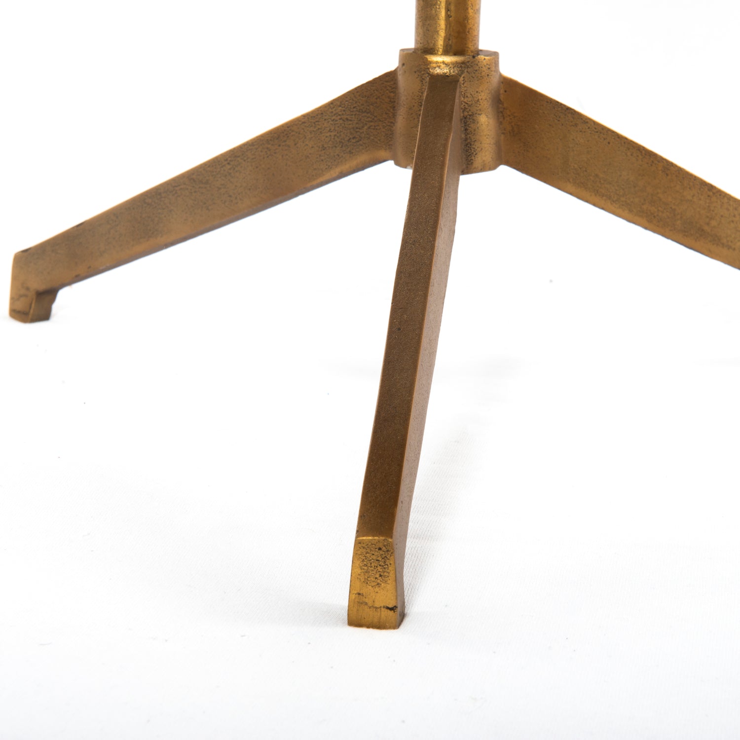 Polished White Marble with Raw Brass | Helen End Table | Valley Ridge Furniture