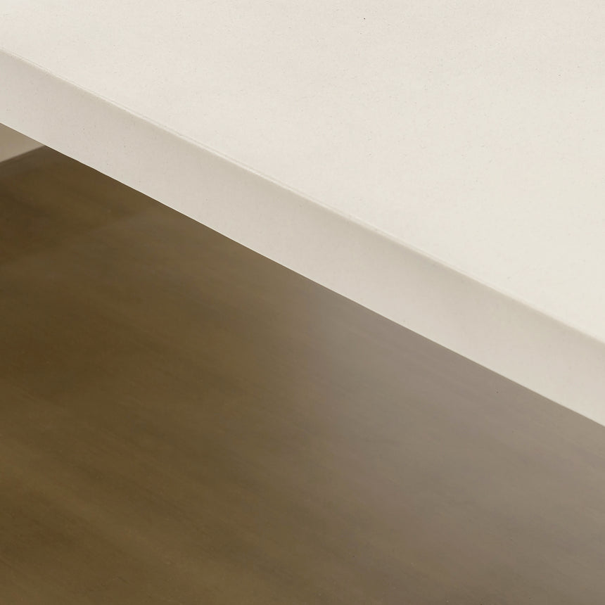 Parchment White Concrete with Antique Brass | Hugo Coffee Table | Valley Ridge Furniture