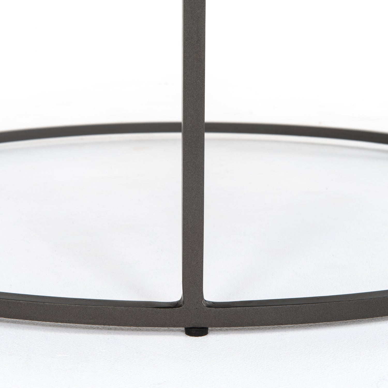 Polished White Marble with Gunmetal Iron | Evelyn Round Nesting Coffee Table | Valley Ridge Furniture