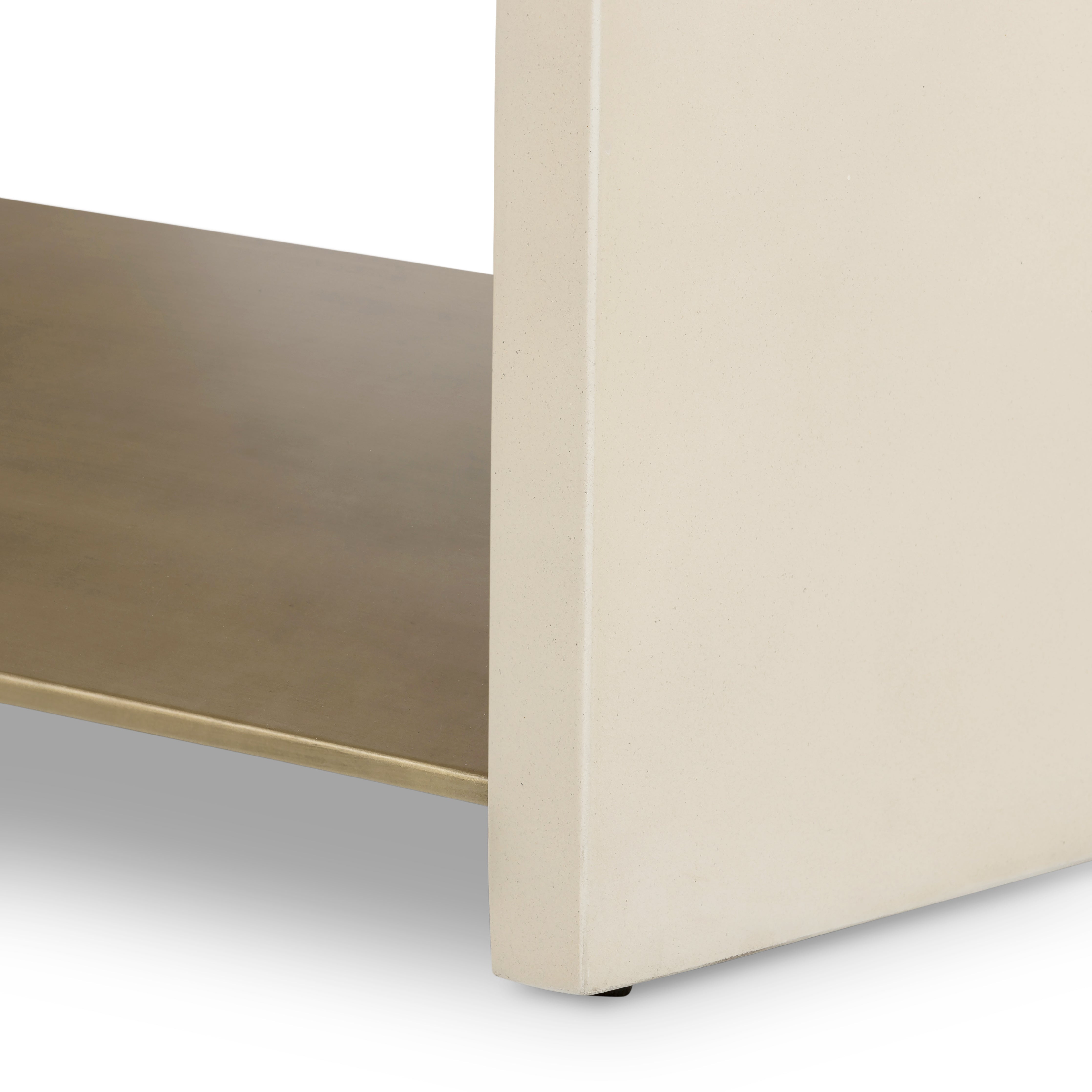 Parchment White Concrete with Antique Brass | Hugo Coffee Table | Valley Ridge Furniture