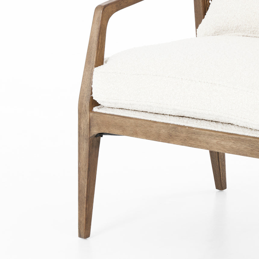 Knoll Natural Fabric with Distressed Natural Parawood | Alexandria Accent Chair | Valley Ridge Furniture