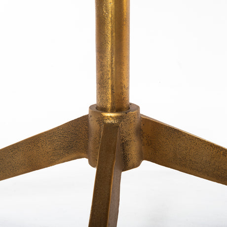 Polished White Marble with Raw Brass | Helen End Table | Valley Ridge Furniture