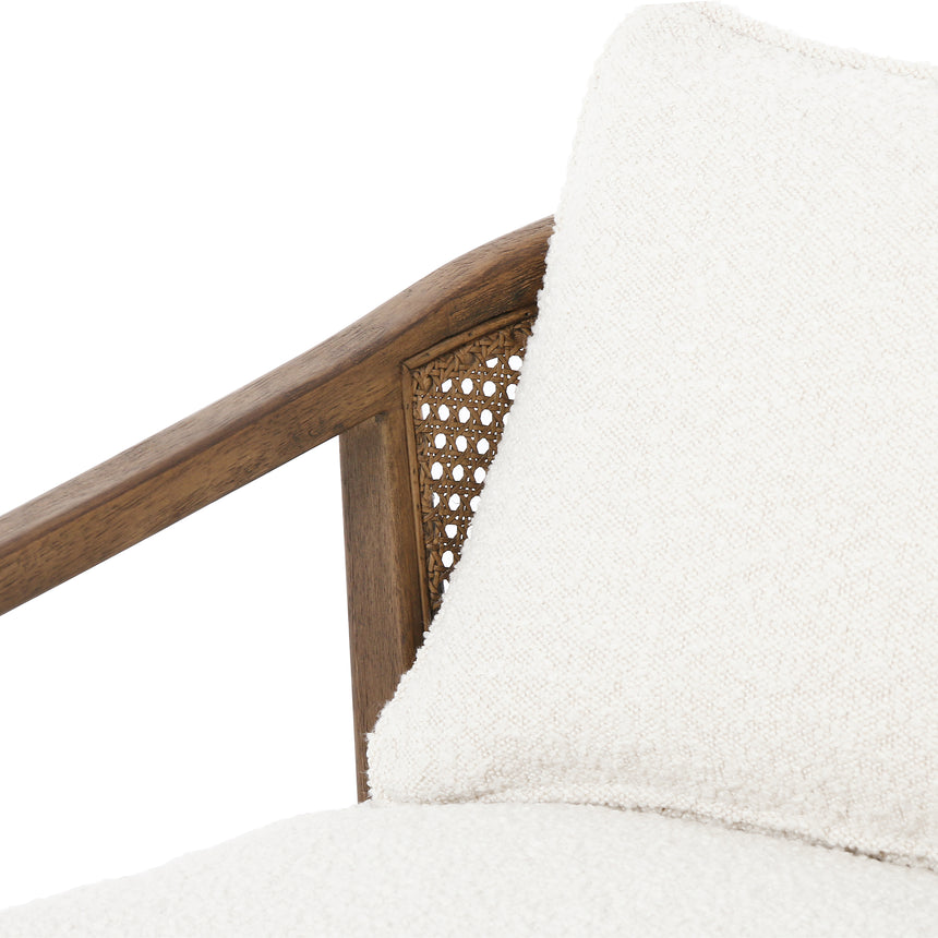 Knoll Natural Fabric with Distressed Natural Parawood | Alexandria Accent Chair | Valley Ridge Furniture