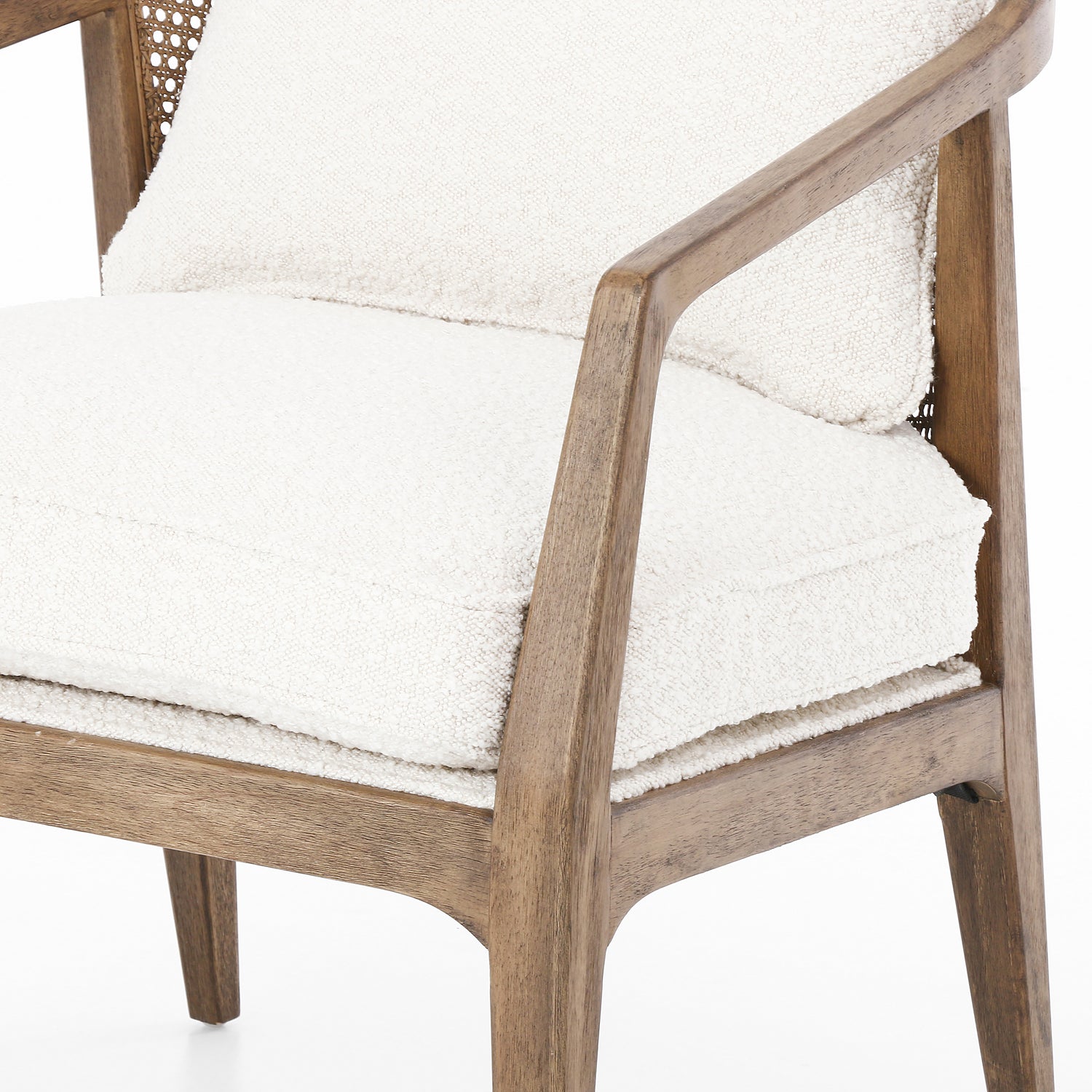 Knoll Natural Fabric with Distressed Natural Parawood | Alexandria Accent Chair | Valley Ridge Furniture