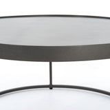 Polished White Marble with Gunmetal Iron | Evelyn Round Nesting Coffee Table | Valley Ridge Furniture