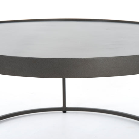 Polished White Marble with Gunmetal Iron | Evelyn Round Nesting Coffee Table | Valley Ridge Furniture