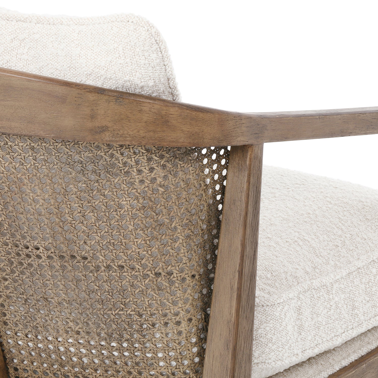 Knoll Natural Fabric with Distressed Natural Parawood | Alexandria Accent Chair | Valley Ridge Furniture