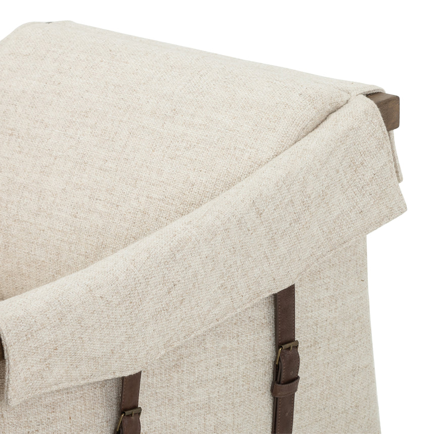 Thames Cream Fabric & Sonoma Coco Leather with Distressed Natural Parawood | Bauer Chair | Valley Ridge Furniture