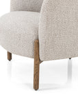 Astor Stone Fabric & Distressed Natural Oak with Aged Bronze Iron | Enfield Chair | Valley Ridge Furniture