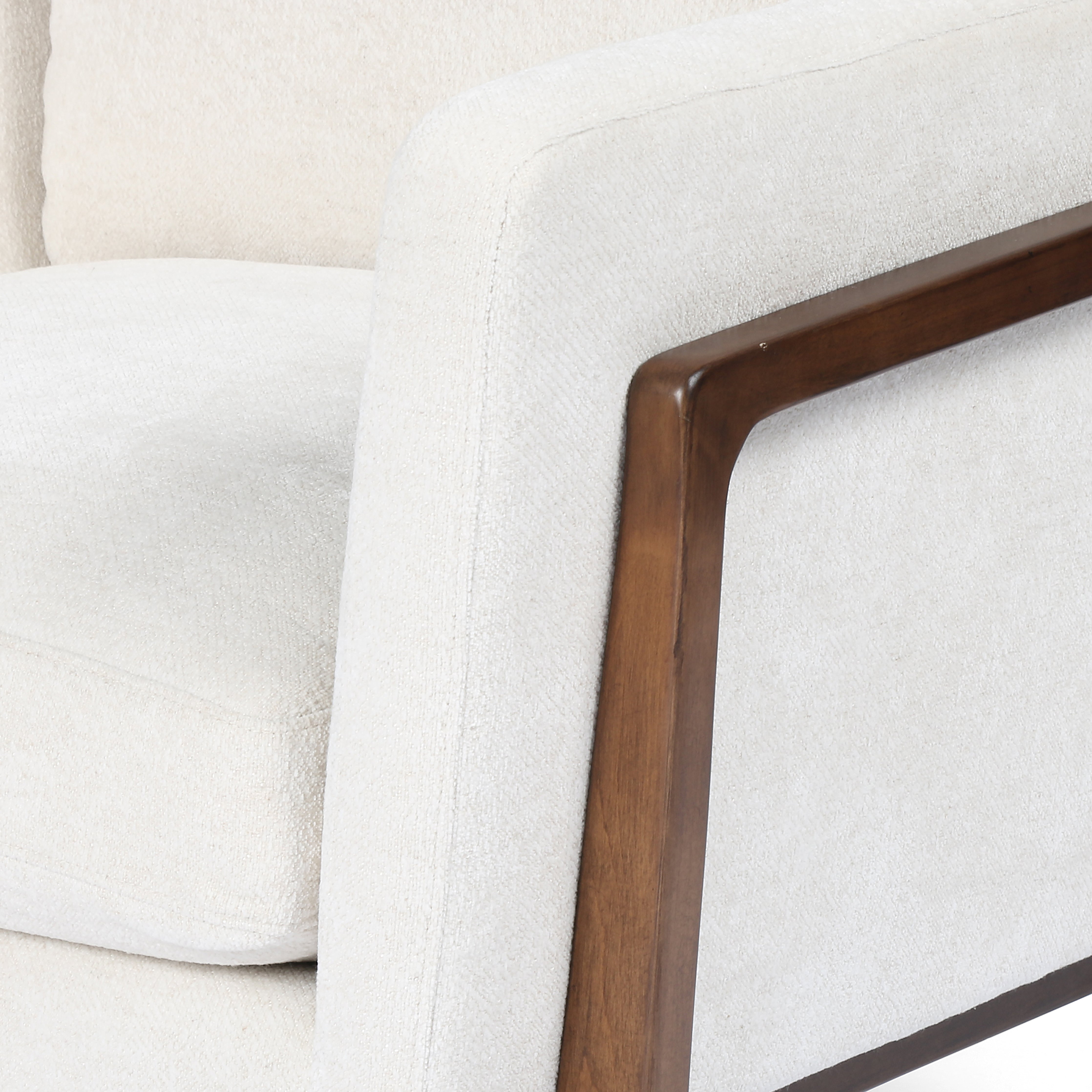 Camargue Cream Fabric with Pecan Birch | Dash Chair | Valley Ridge Furniture