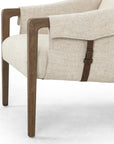 Thames Cream Fabric & Sonoma Coco Leather with Distressed Natural Parawood | Bauer Chair | Valley Ridge Furniture