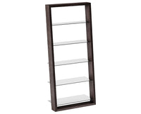 Charcoal Ash Veneer & Grey Polished Glass | BDI Eileen Bookcase | Valley Ridge Furniture