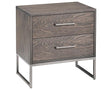 Serene Oak Rhino with Sunrise Metal Pewter | Handstone Electra 2 Drawer Nightstand | Valley Ridge Furniture