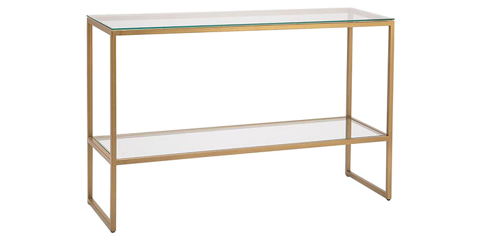 Sunrise Metal Gold with Clear Glass | Handstone Electra Sofa Table | Valley Ridge Furniture