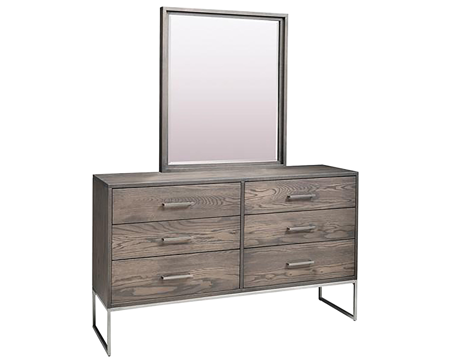 Serene Oak Rhino with Sunrise Metal Pewter | Handstone Electra 6 Drawer Dresser | Valley Ridge Furniture