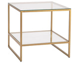 Sunrise Metal Gold with Clear Glass | Handstone Electra End Table | Valley Ridge Furniture