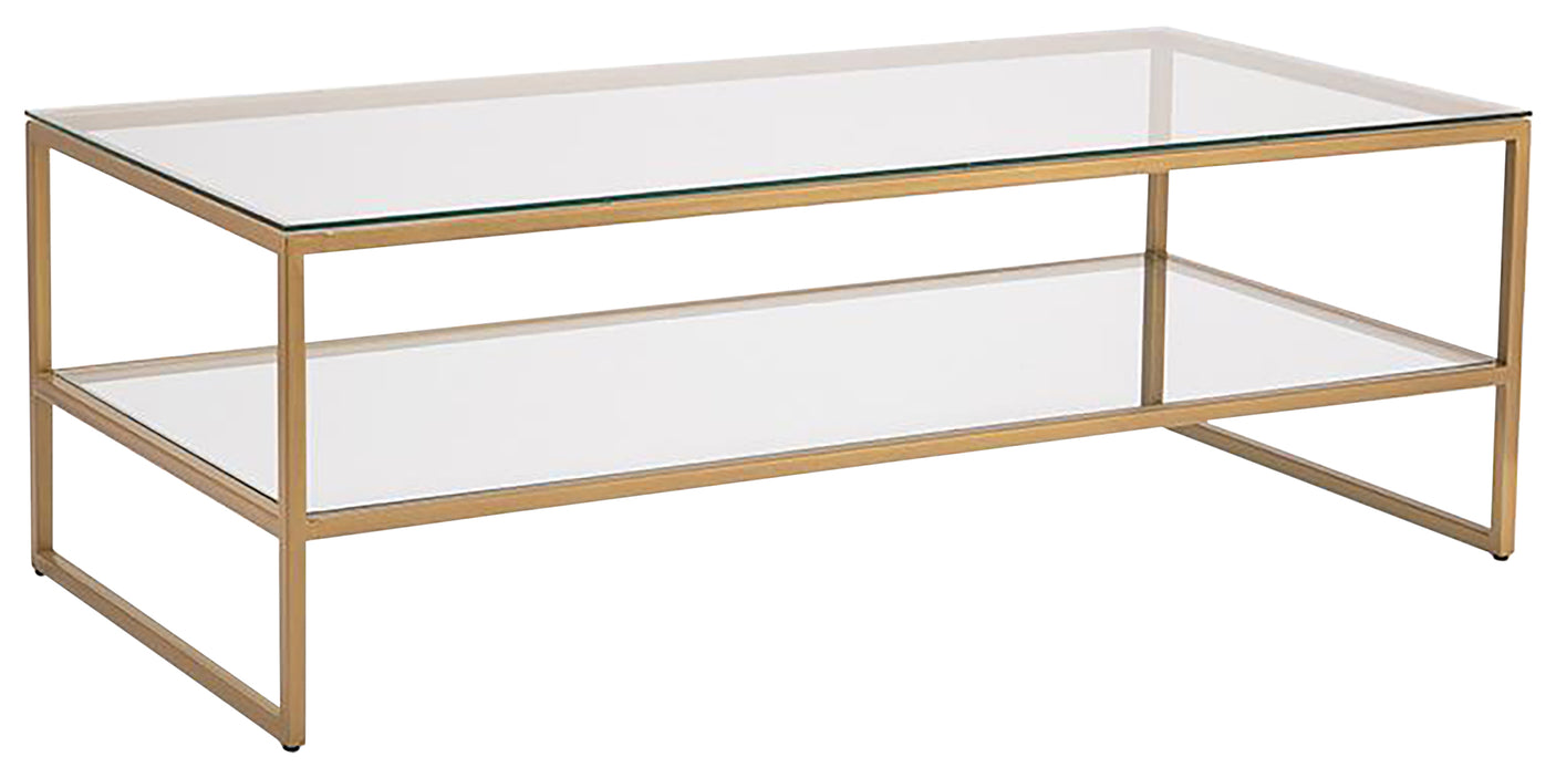 Sunrise Metal Gold with Clear Glass | Handstone Electra Coffee Table | Valley Ridge Furniture