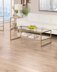 Sunrise Metal Gold with Clear Glass | Handstone Electra Coffee Table | Valley Ridge Furniture