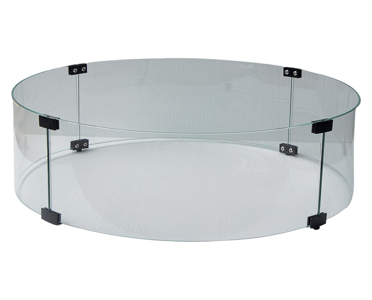 Round Fire Pit Glass Windshield | Ratana Fire Pits Collection | Valley Ridge Furniture