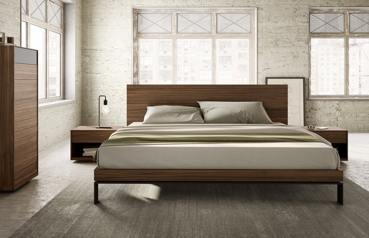 Smoked Walnut with Black Legs | Mobican Bora Bed | Valley Ridge Furniture
