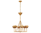Antique Gold Leaf | Alberto Small Single Tier Chandelier | Valley Ridge Furniture