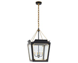 Matte Black & Gild | Caddo Medium Lantern | Valley Ridge Furniture
