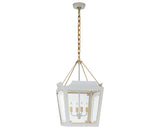 Soft White & Gild | Caddo Medium Lantern | Valley Ridge Furniture