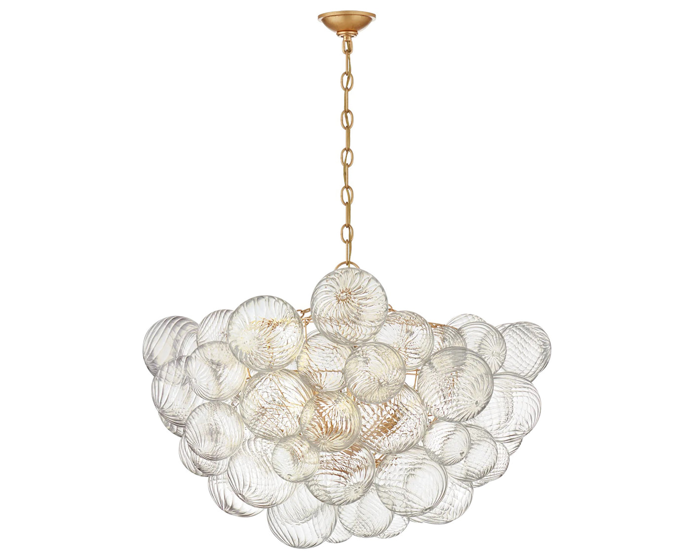 Gild & Clear Swirled Glass | Talia Large Chandelier | Valley Ridge Furniture