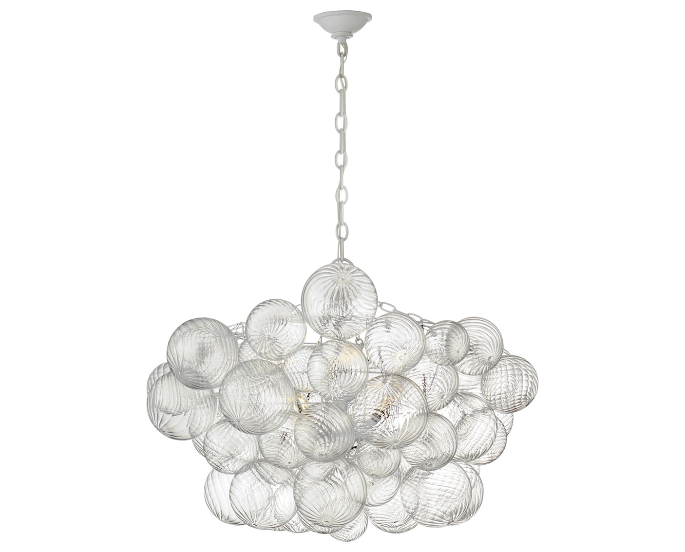 Plaster White & Clear Swirled Glass | Talia Large Chandelier | Valley Ridge Furniture