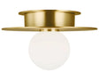 Burnished Brass & Opal Glass | Nodes Small Flush Mount | Valley Ridge Furniture