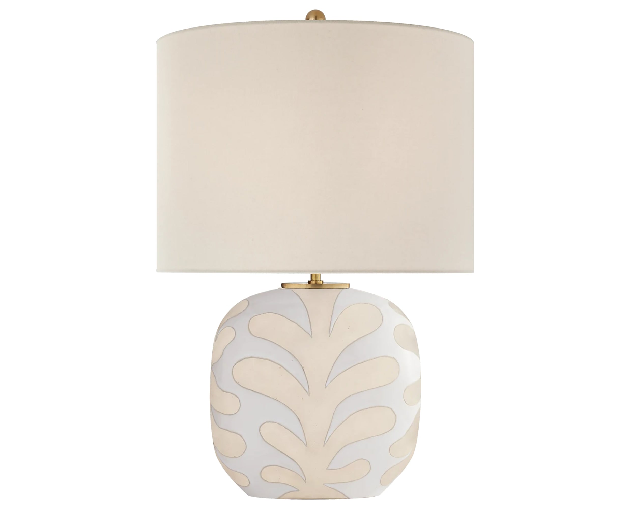 Natural Bisque and New White &amp; Cream Linen | Parkwood Medium Table Lamp | Valley Ridge Furniture