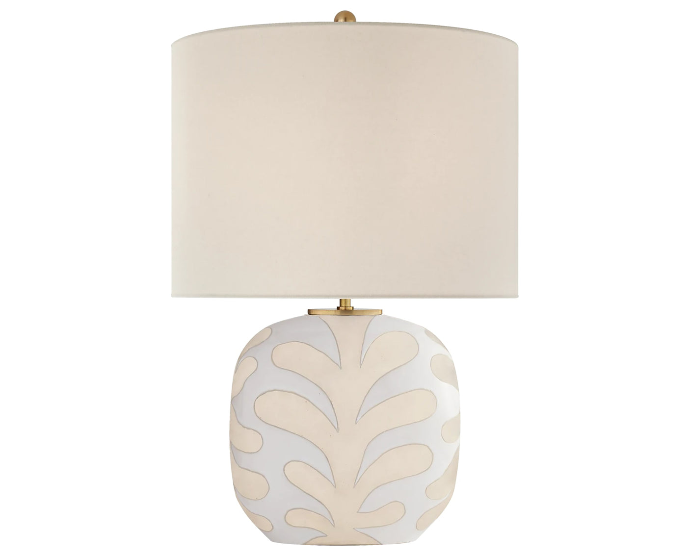 Natural Bisque and New White & Cream Linen | Parkwood Medium Table Lamp | Valley Ridge Furniture
