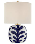 New White and Cobalt & Cream Linen | Parkwood Medium Table Lamp | Valley Ridge Furniture