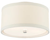 Burnished Silver Leaf and Cream Linen | Walker Small Flush Mount | Valley Ridge Furniture